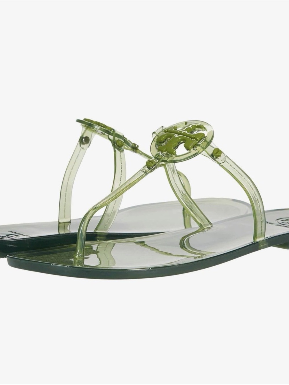 Tory Burch Women's Green Valley Mini Miller Flat Thong PVC Clear (size_7)